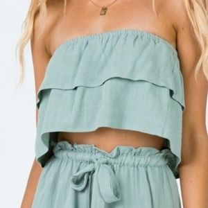 Princess Polly Sage Green Strapless Top